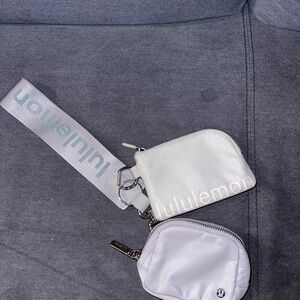 lululemon athletica baby blue wristlet